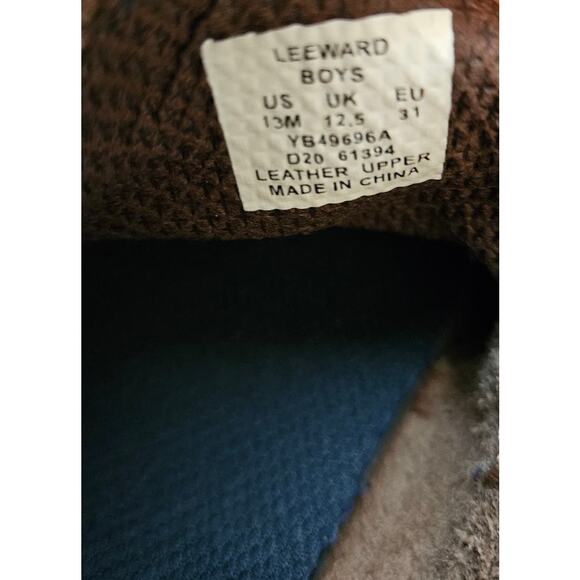 Boys Sperry Top-Sider 'Leeward' Brown Leather Shoes Size 13M - Picture 6 of 9